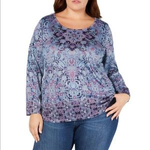 NWT Style & Co. Size 2x Printed Embellished Shirt